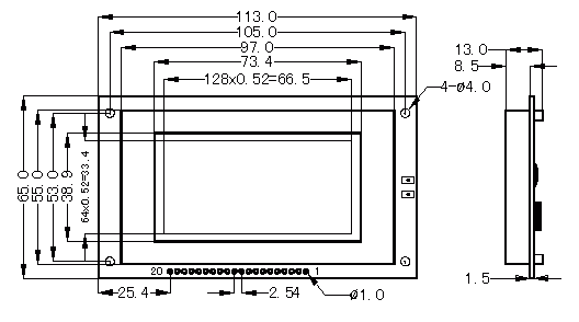 SMG12864BV˜ʈDcҺ@ʾģK(LCM)ʾDƬ